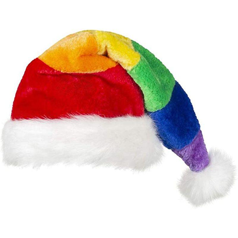 Boland Rainbow Santa Party Hat Adult Fancy Dress Accessory