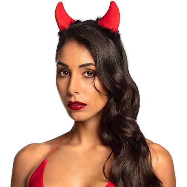 Boland Red Devil Horns on a Headband Adult Fancy Dress Costume Accessory