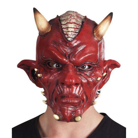 Boland Red Devil Latex Mask Adult Fancy Dress Accessory