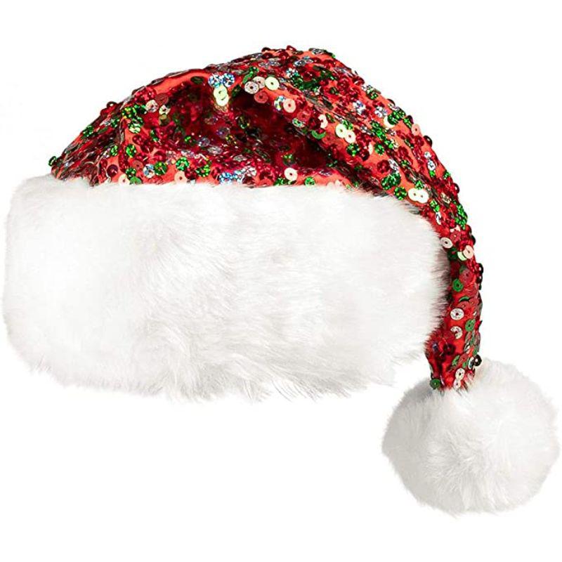 Boland Sparkly Sequin Santa Hat Adult Unisex Fancy Dress Costume Accessory