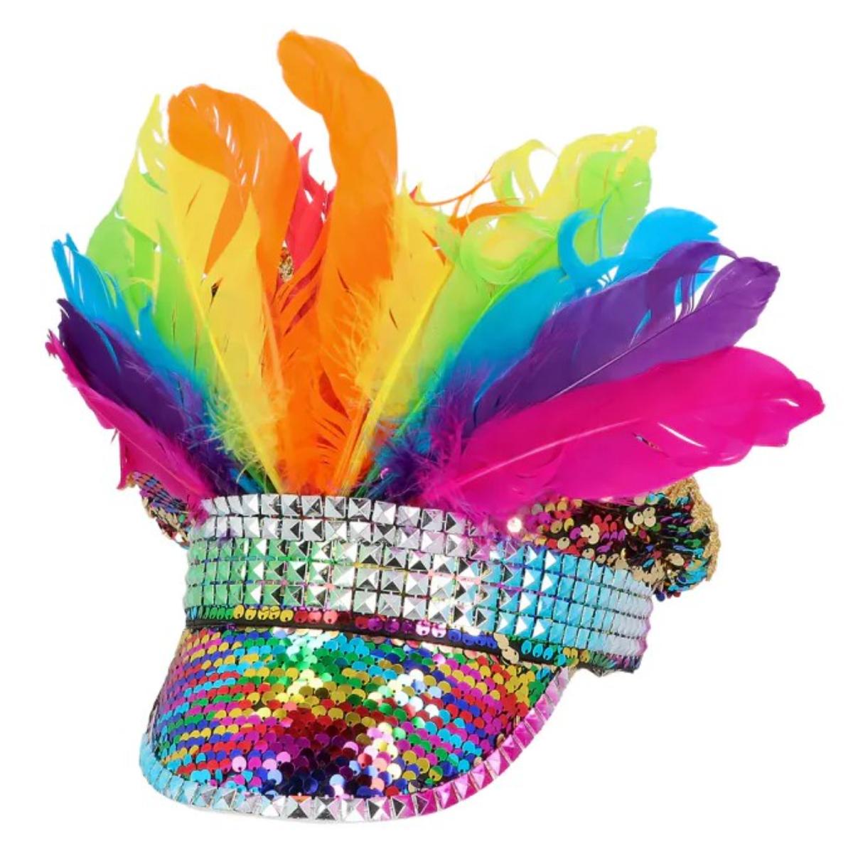 Boland - Boland - Rainbow Chief Sequin Cap - Adult - Fancy Dress Central