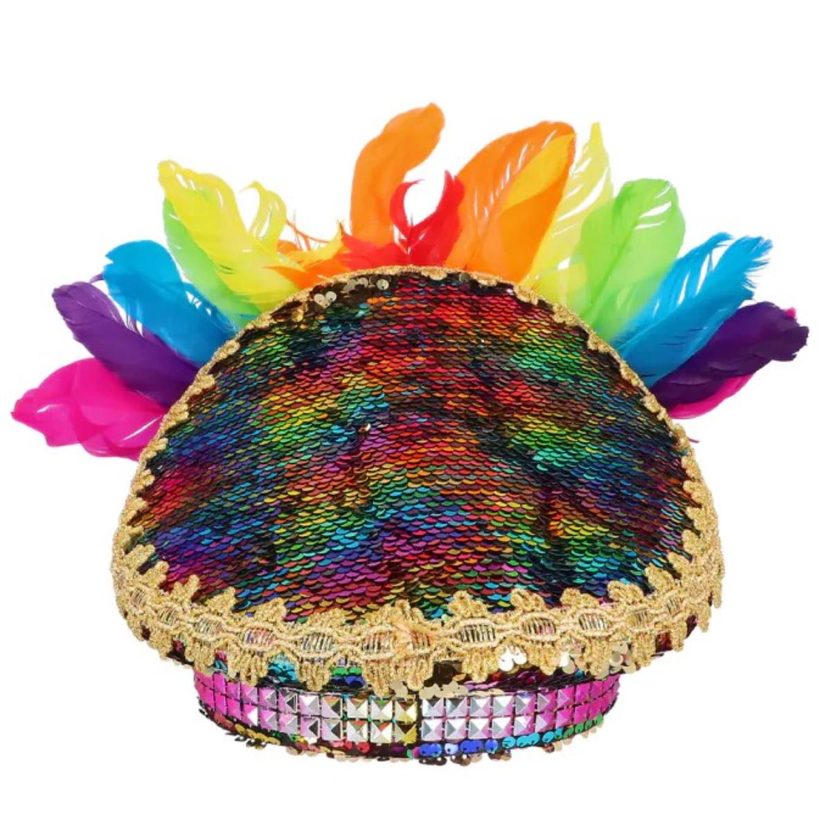 Boland - Boland - Rainbow Chief Sequin Cap - Adult - Fancy Dress Central