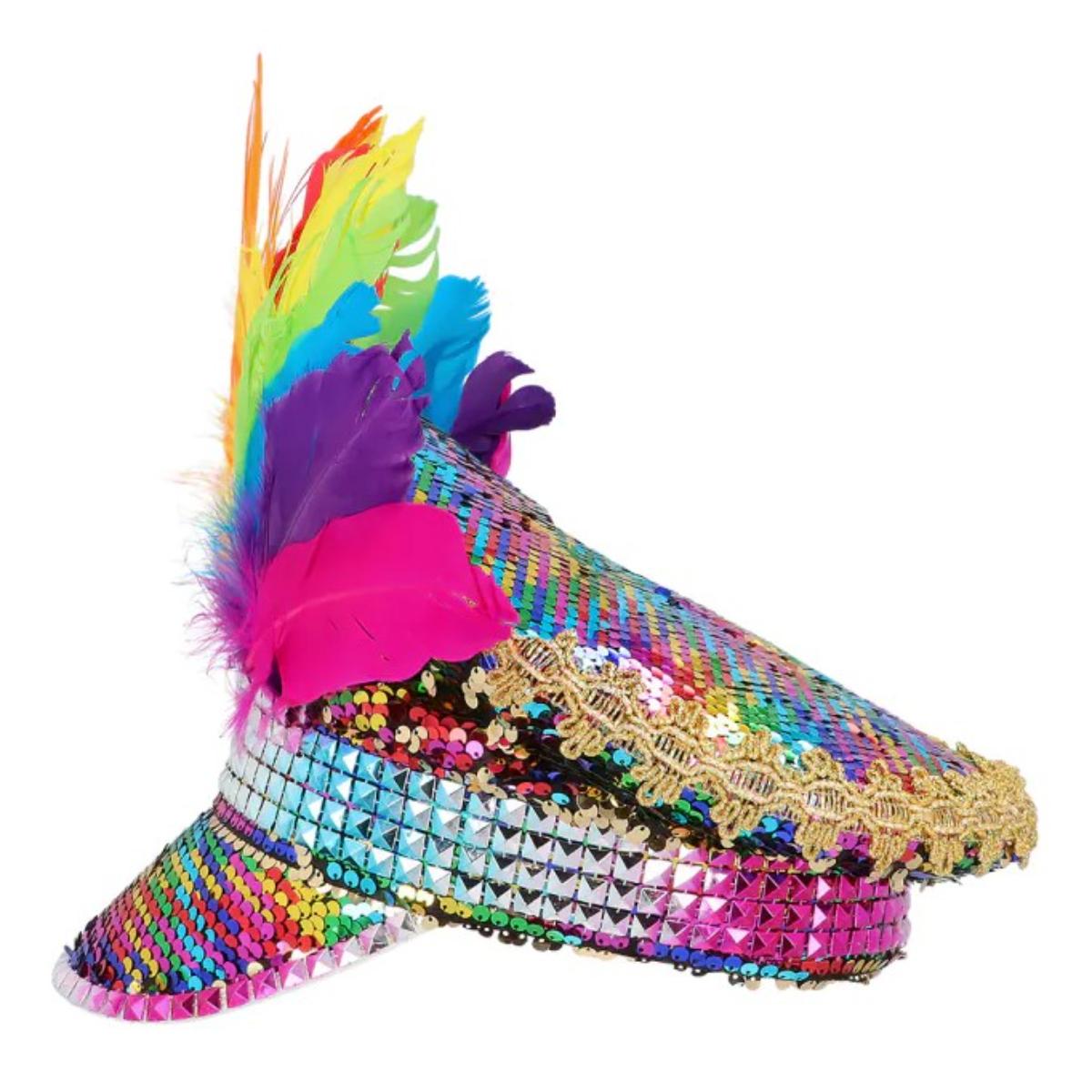 Boland - Boland - Rainbow Chief Sequin Cap - Adult - Fancy Dress Central