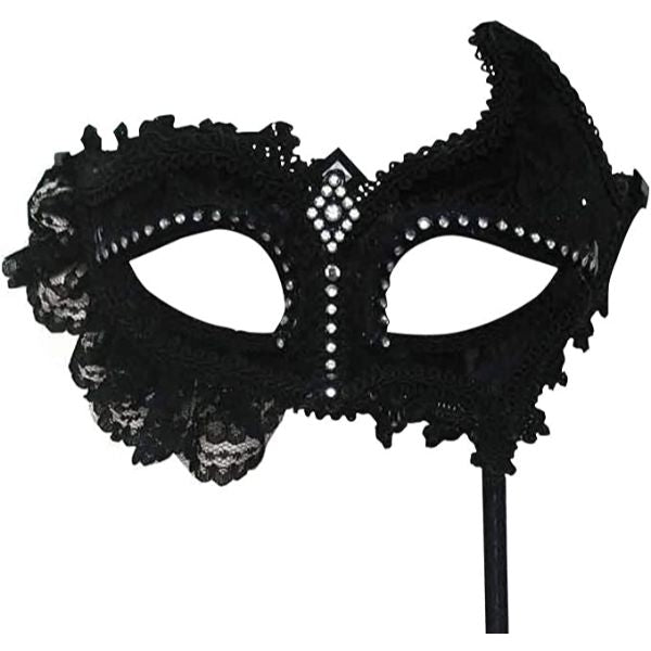 Bristol Novelty Black Lace Masquerade Eye Mask Adult Fancy Dress Costume Accessory