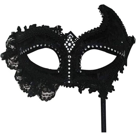 Bristol Novelty Black Lace Masquerade Eye Mask Adult Fancy Dress Costume Accessory