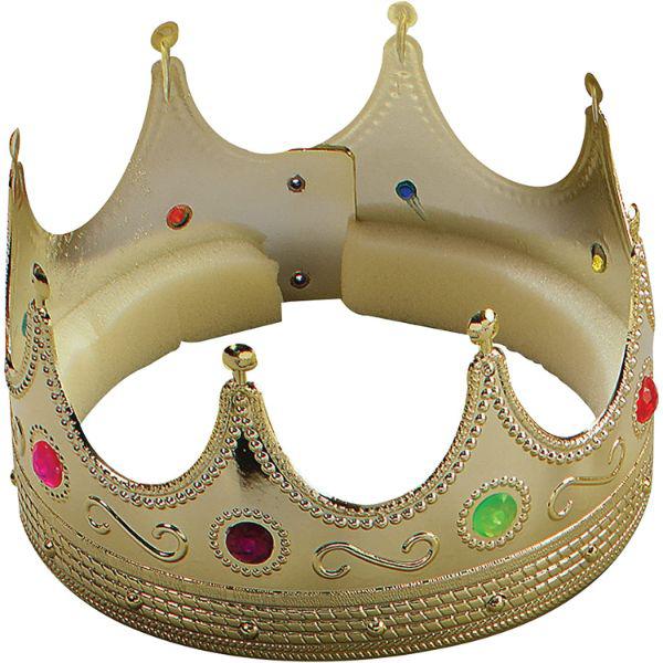 Bristol Novelty King Queen Crown with Jewels Adult Fancy Dress Costume Accessory