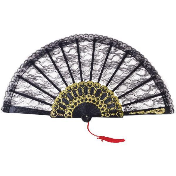 Bristol Novelty Spanish Lace Hand Fan Adult Fancy Dress Costume Accessory