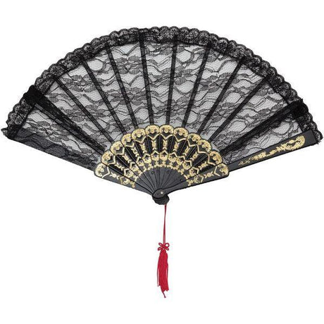 Bristol Novelty Spanish Lace Hand Fan Adult Fancy Dress Costume Accessory