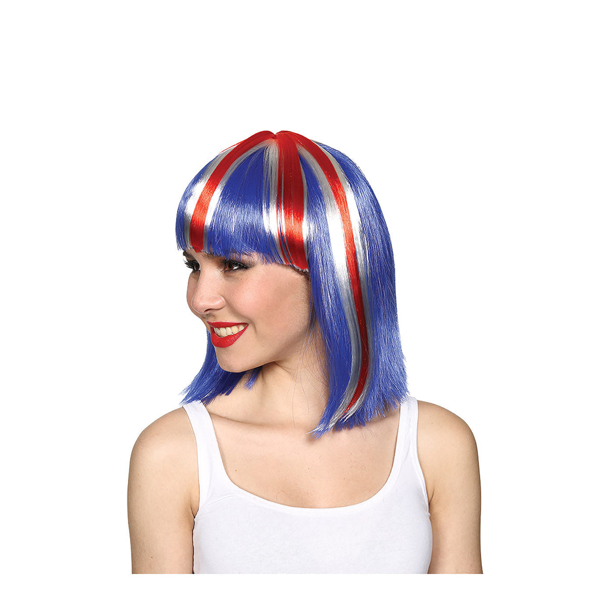 Great Britain Short Wig with Fringe - Adult