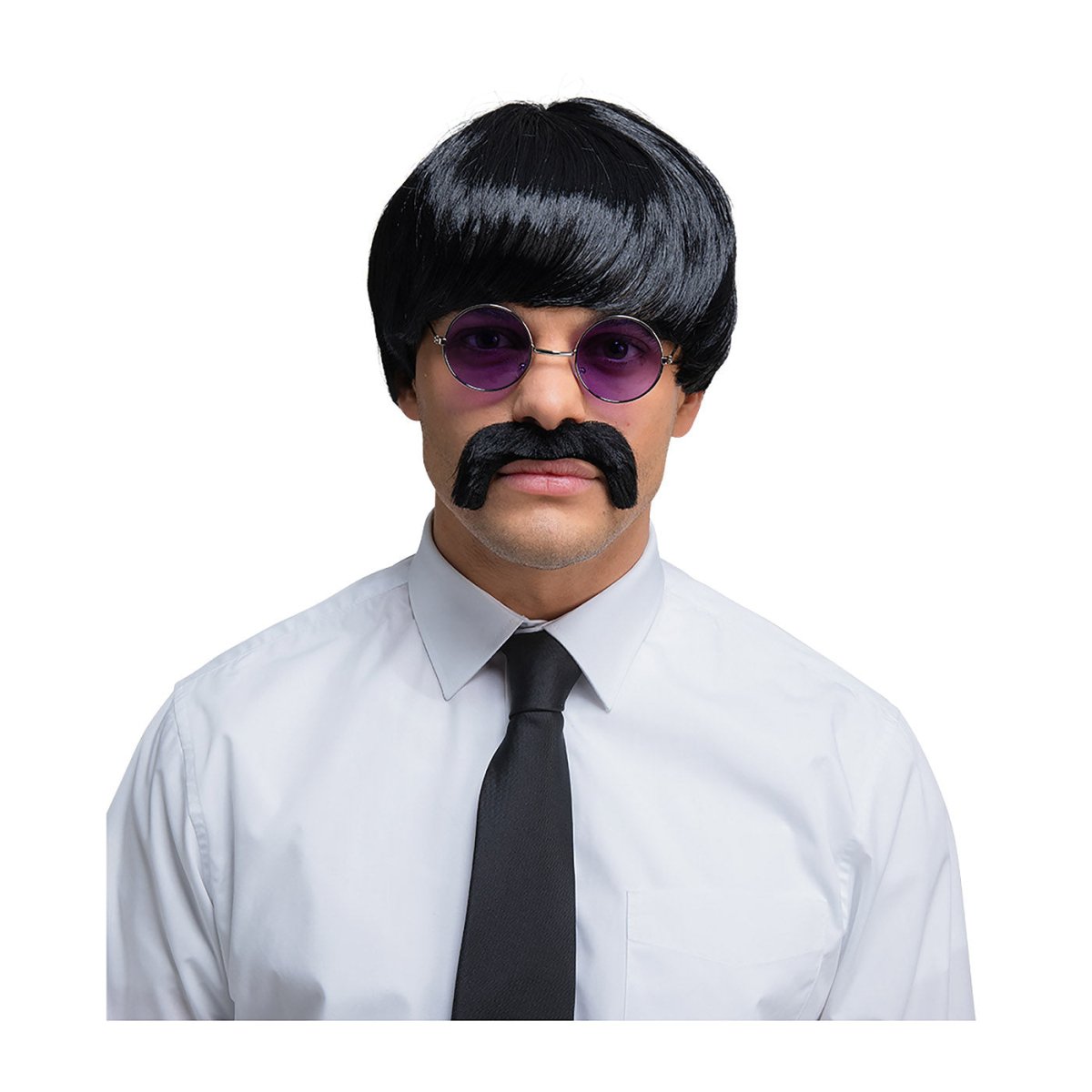 Wicked Costumes Ltd - 60s Pop Icon Wig & Moustache - Adult - Fancy Dress Central