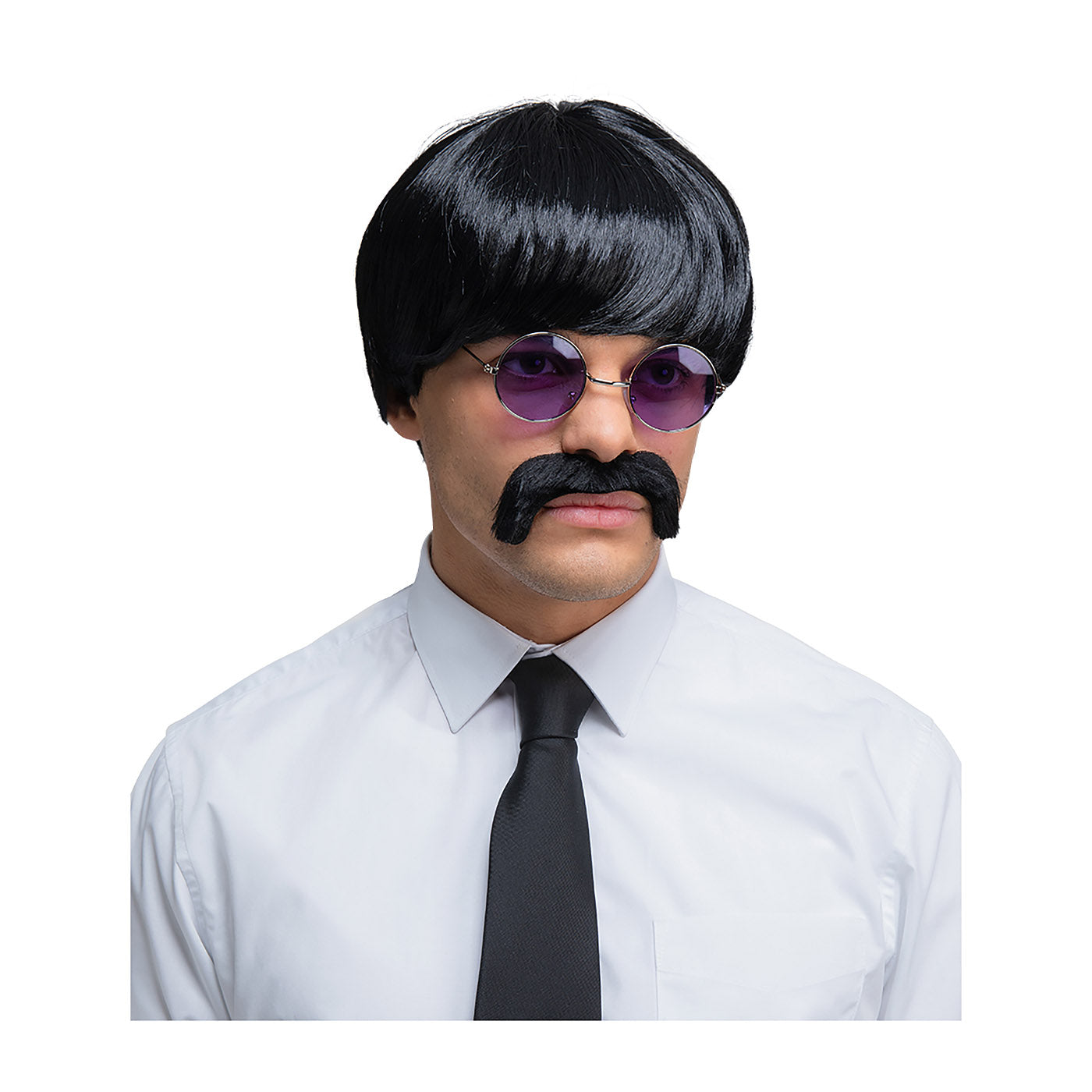 60s Pop Icon Wig & Moustache - Adult