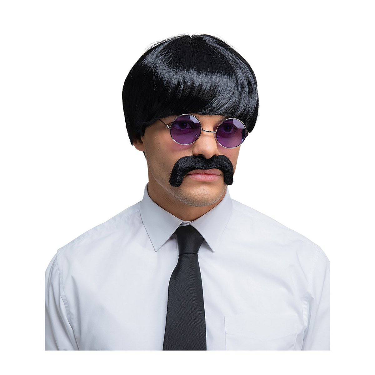 Wicked Costumes Ltd - 60s Pop Icon Wig & Moustache - Adult - Fancy Dress Central