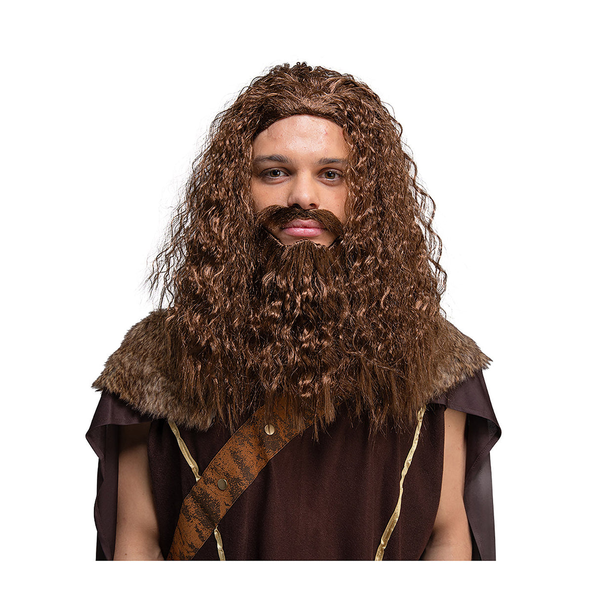 Long Curly Wig & Beard Set - Adult
