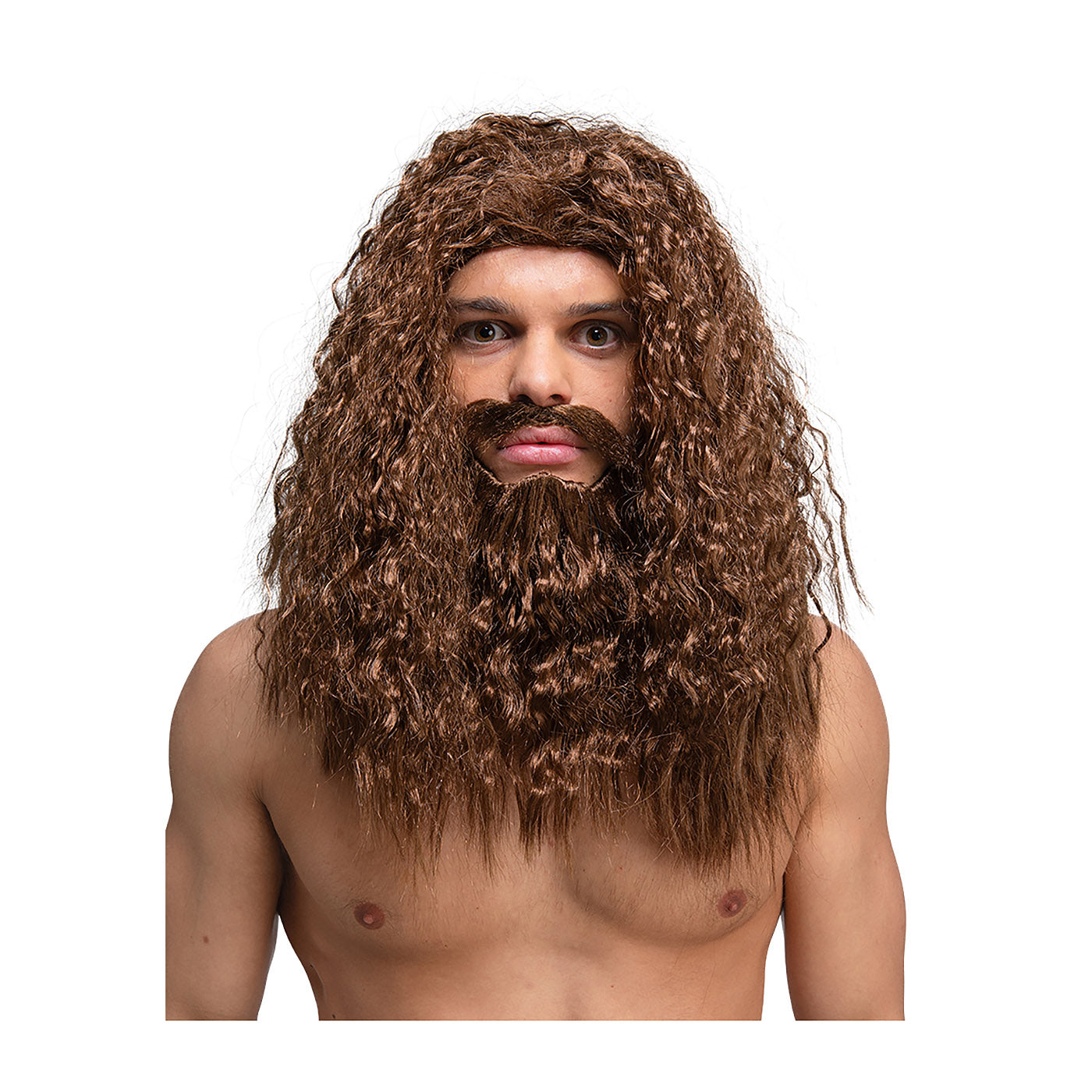 Long Curly Wig & Beard Set - Adult
