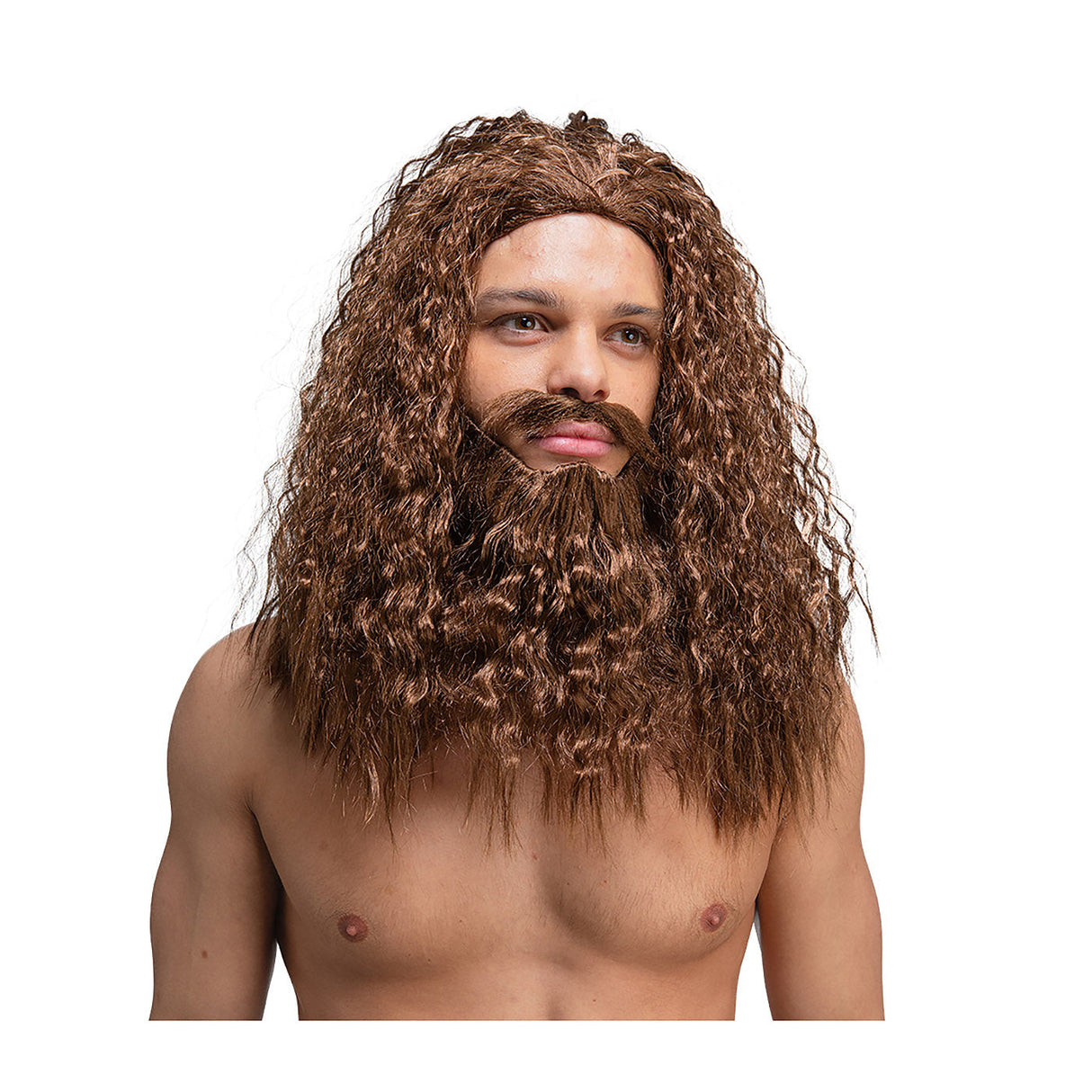 Long Curly Wig & Beard Set - Adult
