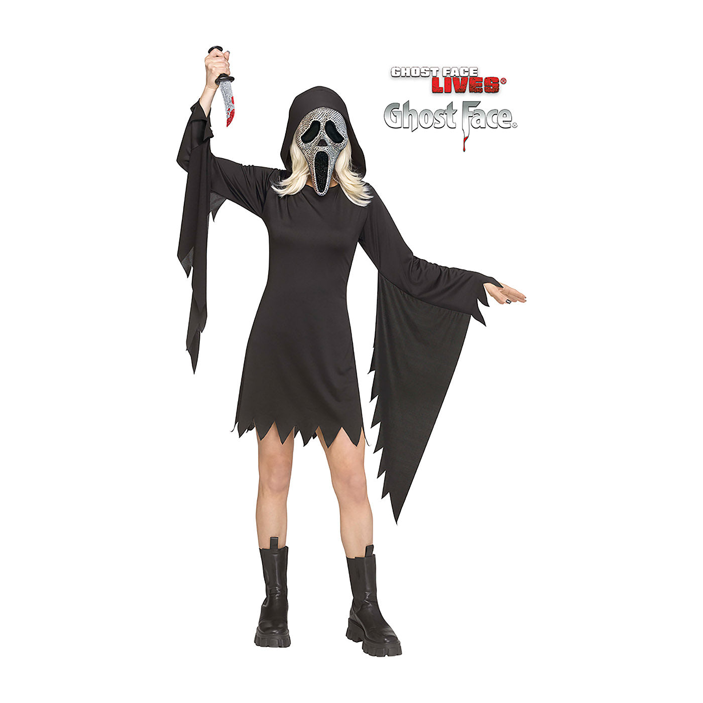 Ghost Face Scream Bling Costume - Women