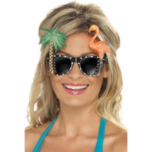 Flamingo Palm Tree Fancy Dress Sunglasses Hawaiian Glasses Beach Party