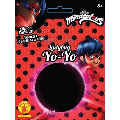 Girls Miraculous Ladybug Clip-on Earrings & Yo-Yo Fancy Dress Accessories