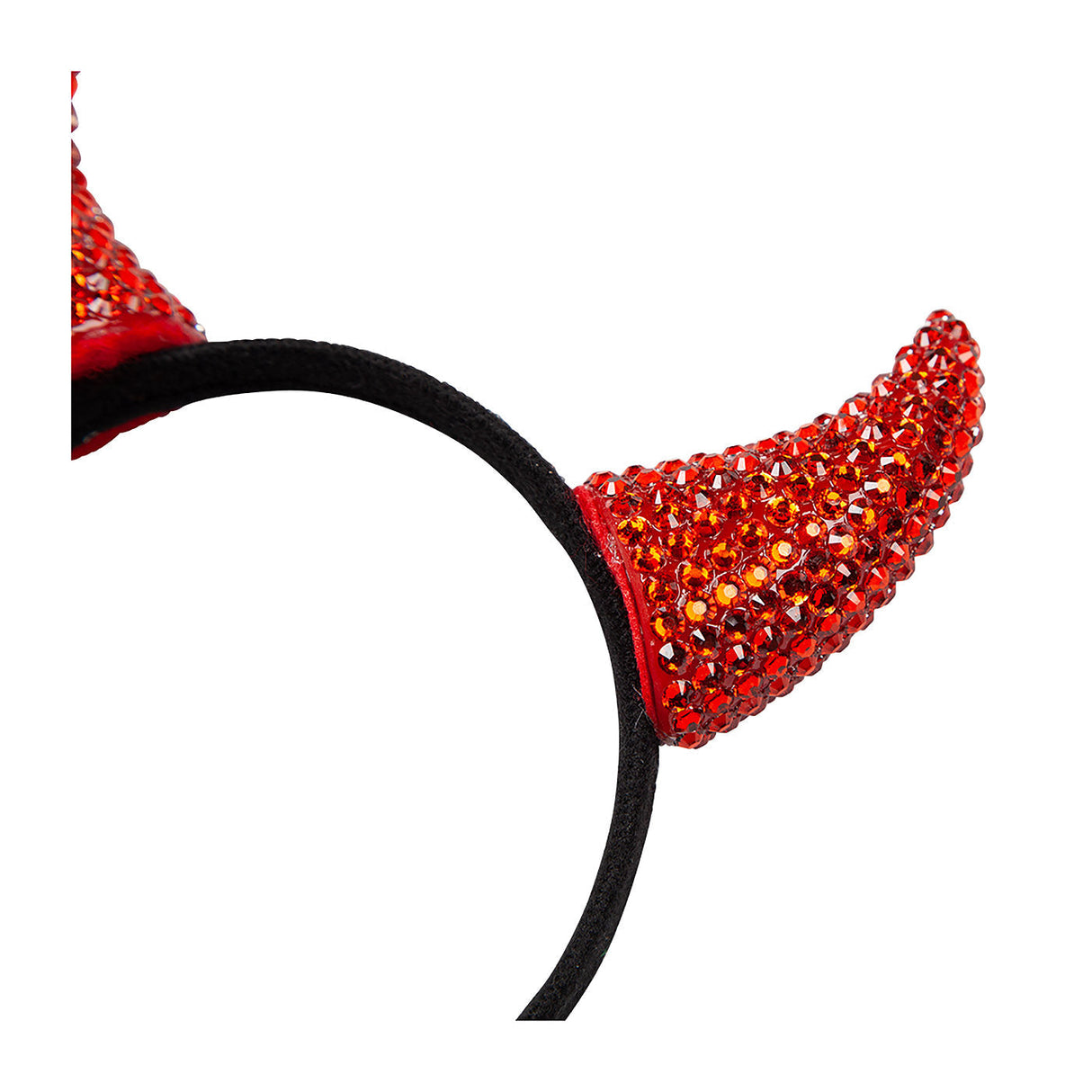 Rhinestone Devil Horns on a Headband - Adult