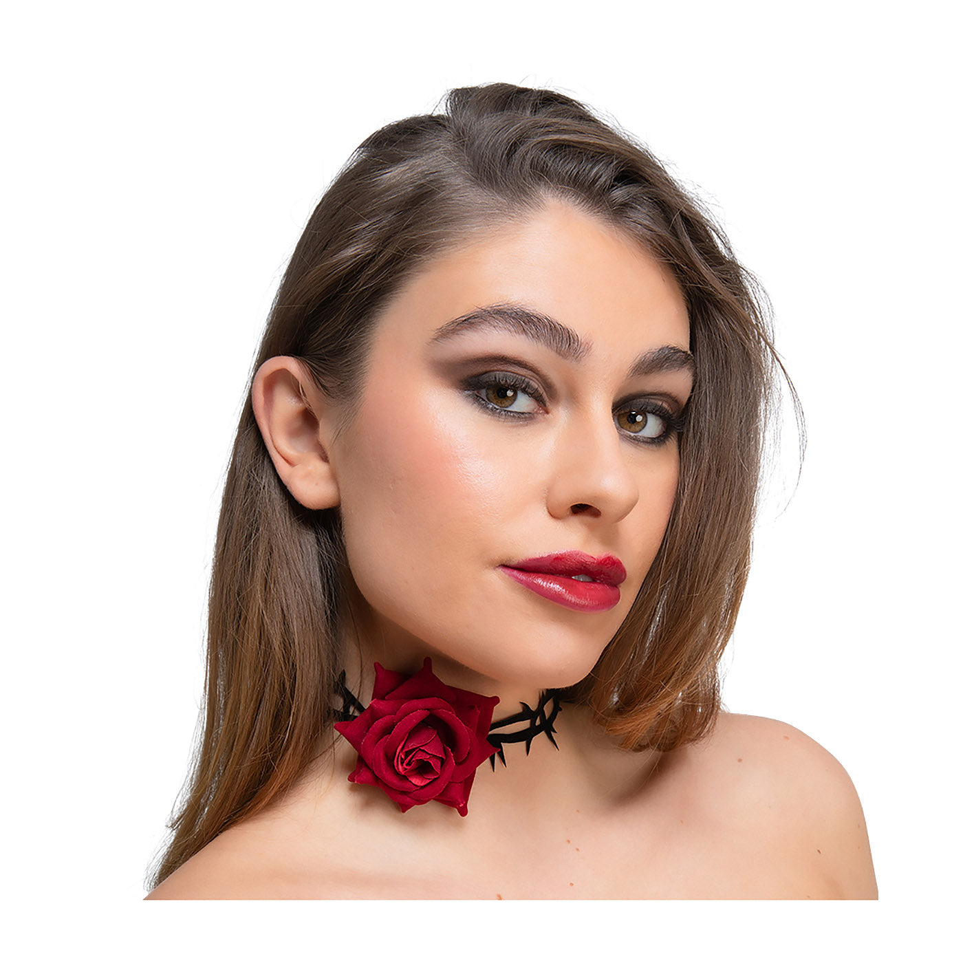 Red Rose & Thorn Choker - Adult