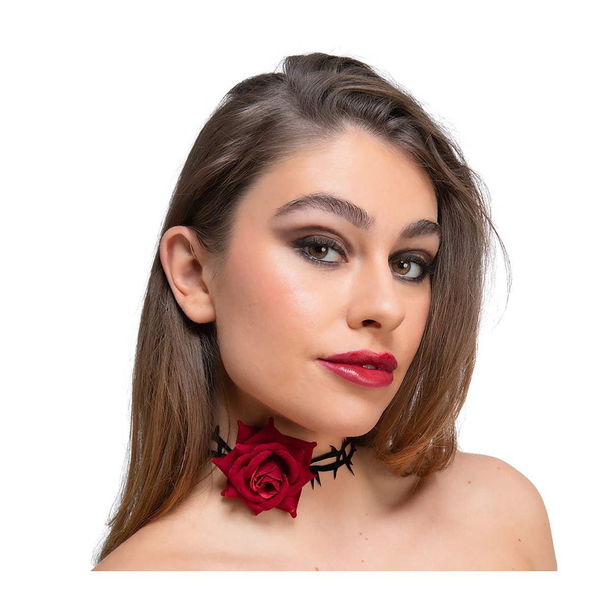 Wicked Costumes Ltd - Red Rose & Thorn Choker - Adult - Fancy Dress Central