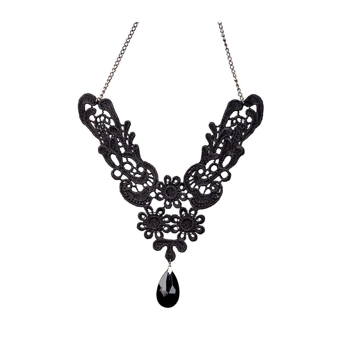 Wicked Costumes Ltd - Black Lace Gothic Necklace - Adult - Fancy Dress Central