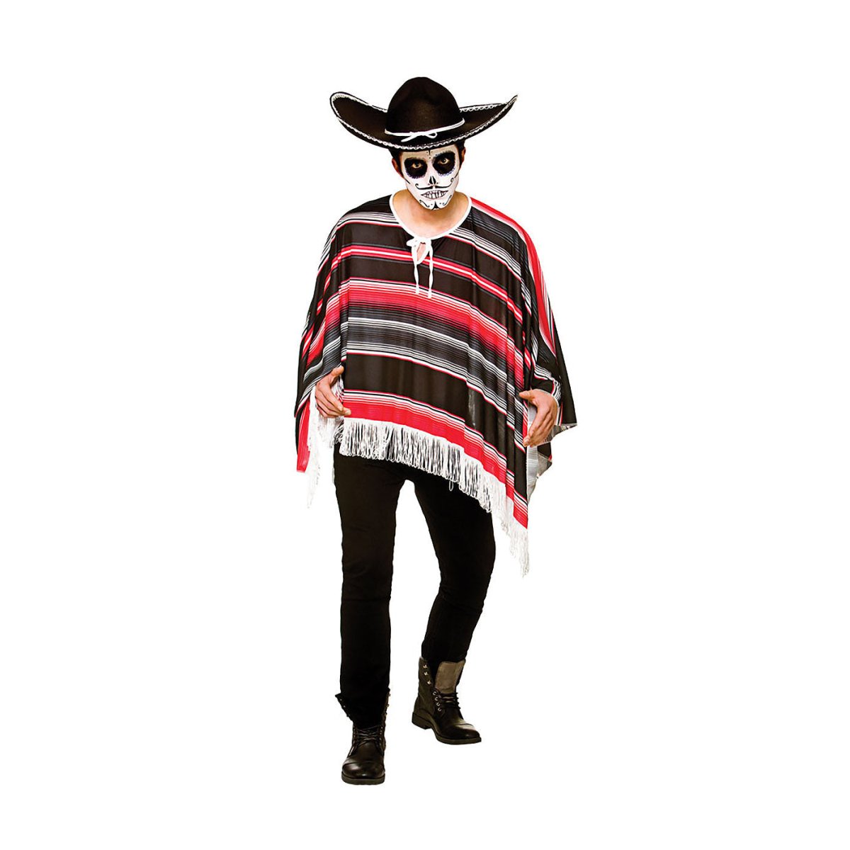Wicked Costumes Ltd - Day of the Dead Poncho - Adult - Fancy Dress Central