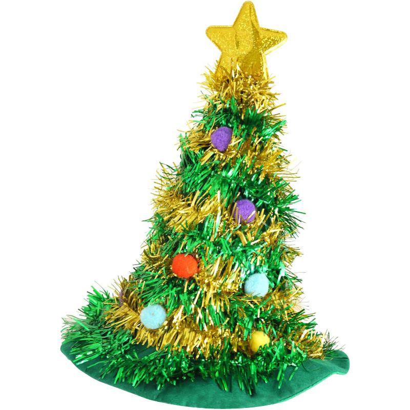 Henbrandt Adult Christmas Tree Hat with Star Fancy Dress Accessory