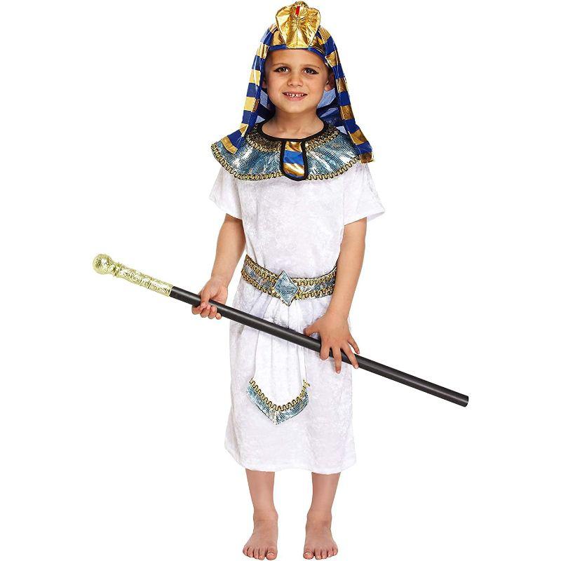Henbrandt Ancient Egyptian Pharaoh Boy's Fancy Dress Costume - White