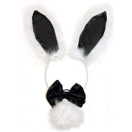 Henbrandt Bunny Ears on a Headband & Tail Fancy Dress Costume Accessory