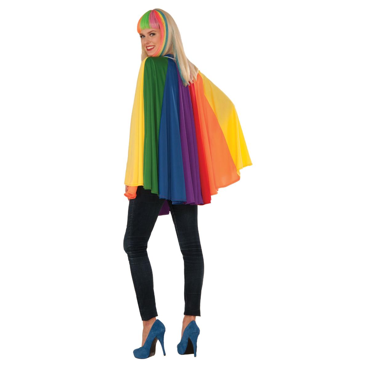 Rubies Forum Rainbow Cape Adult Fancy Dress (Short)