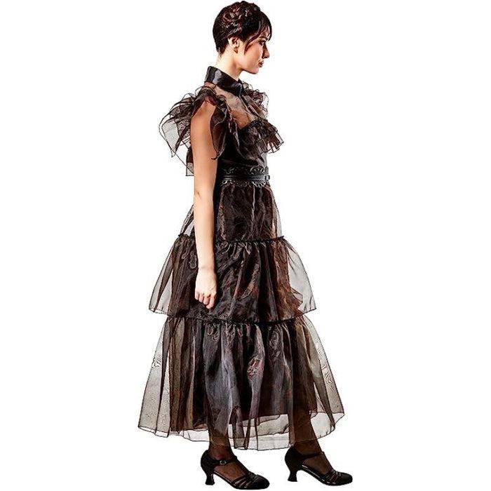 Rubies Wednesday Addams Netflix Rave n Dress Women's Fancy Dress Costume