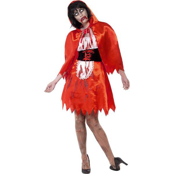Smiffys Zombie Little Miss Red Riding Hood Women's Halloween Fancy Dress Costume