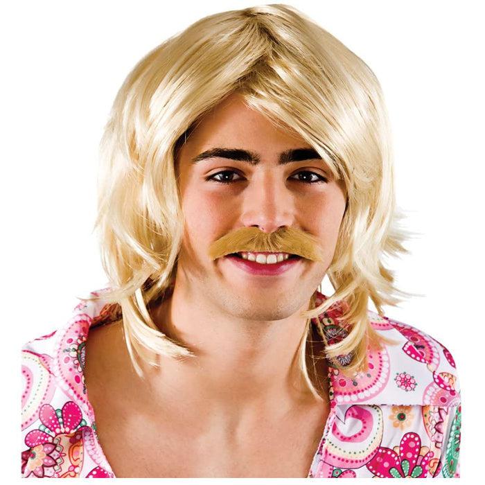 Wicked Costumes 70's Wig & Tash - Blonde Fancy Dress Accessory