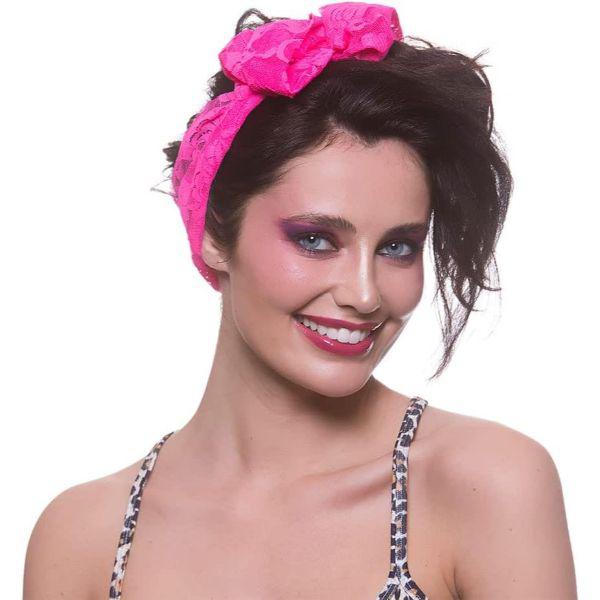 Wicked Costumes Ltd - 80s Head Scarf (Neon Pink) - Women - Fancy Dress Central