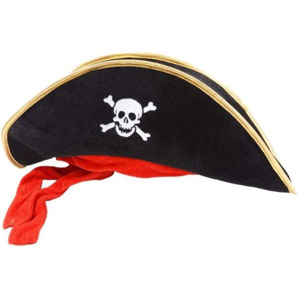 Wicked Costumes Ltd - Black Pirate Hat - Adult - Fancy Dress Central