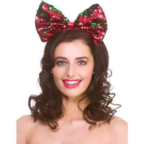 Wicked Costumes Christmas Sequin Bow Headband Fancy Dress Costume Accessory