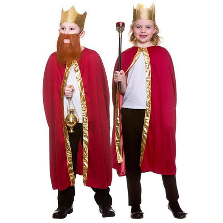 Wicked Costumes King/Queen Robe & Crown Child's Unisex Fancy Dress Accessories