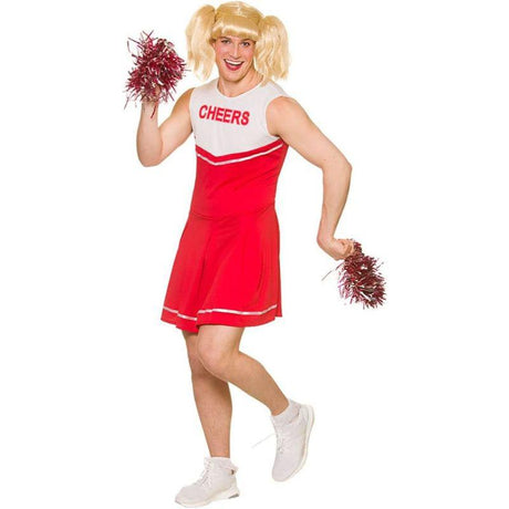 Wicked Costumes Red Hot Cheerleader Men's Fancy Dress Costume