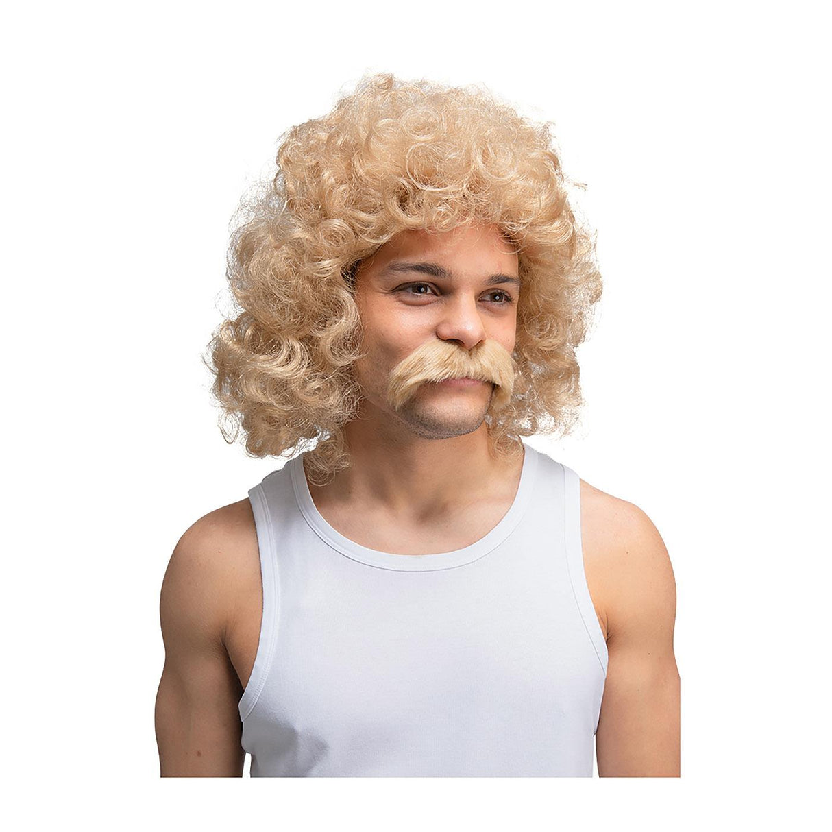 Wicked Costumes Adult Perm Wig with Tash - Dirty Blonde - EW-8467