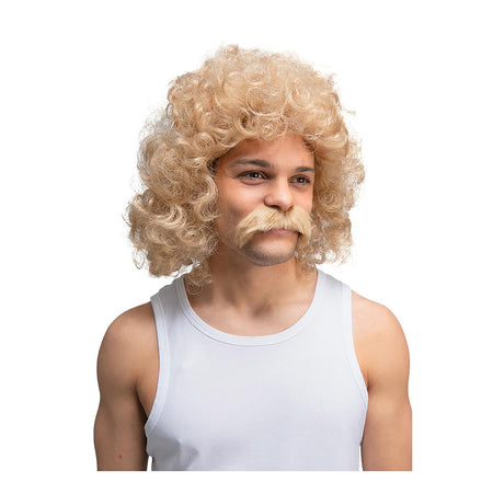 Wicked Costumes Adult Perm Wig with Tash - Dirty Blonde - EW-8467