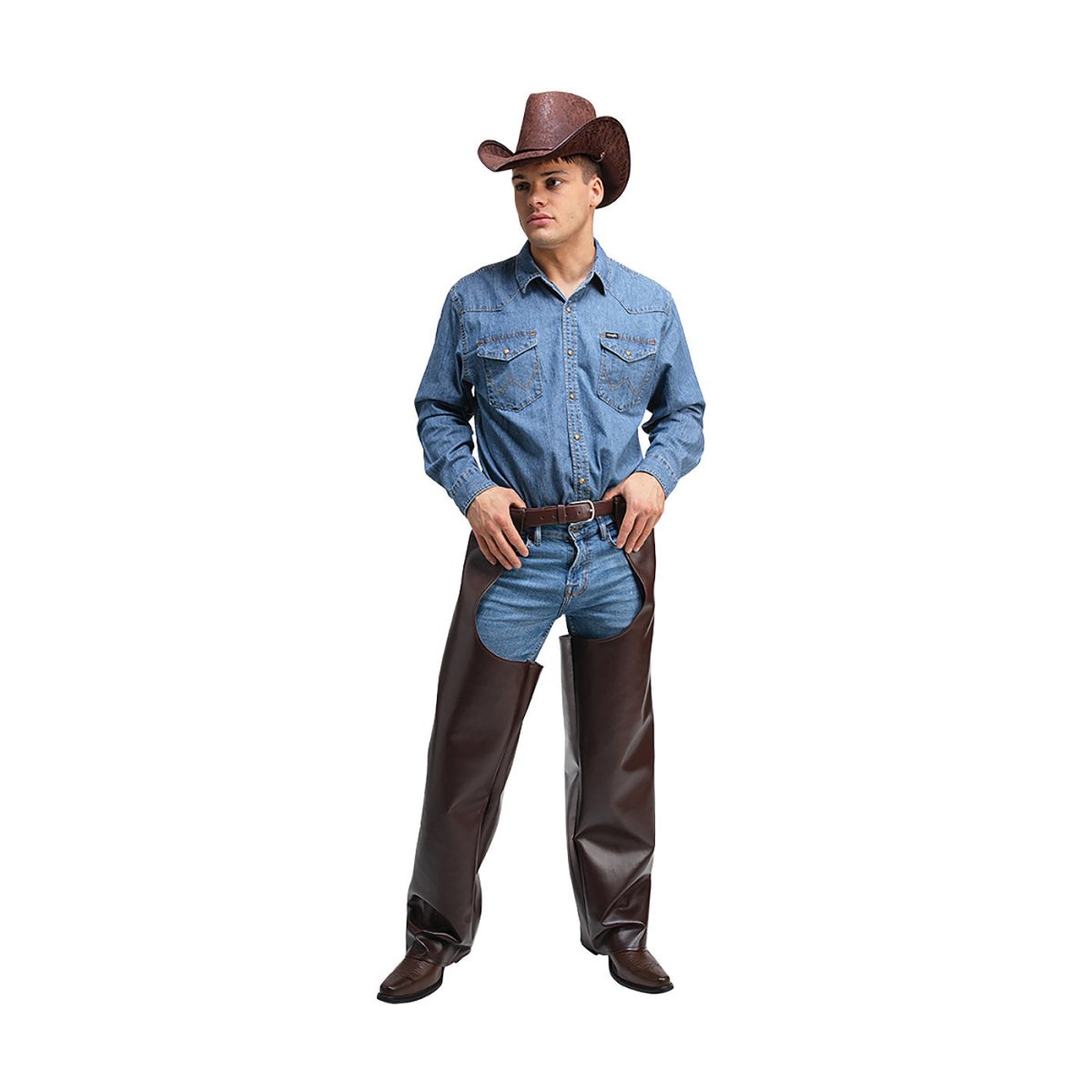 Wicked Costumes Ltd - Faux Leather Cowboy Chaps - Adult - Fancy Dress Central