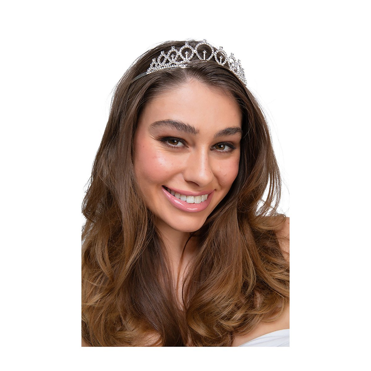 Wicked Costumes Ltd - Silver Diamante Tiara - Adult - Fancy Dress Central