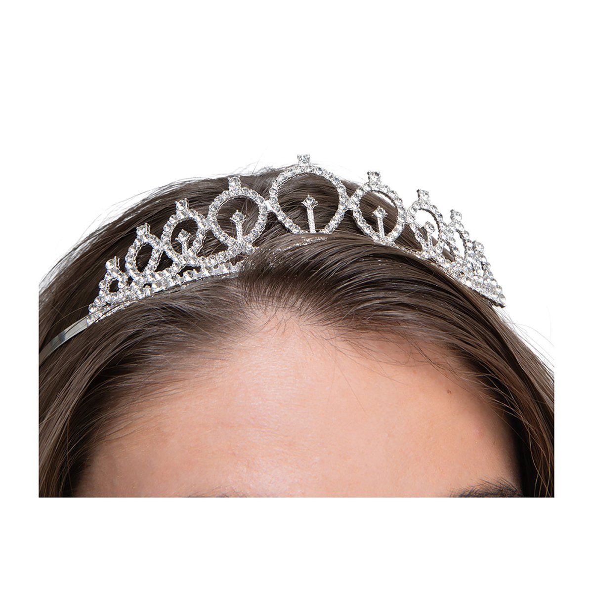 Wicked Costumes Ltd - Silver Diamante Tiara - Adult - Fancy Dress Central