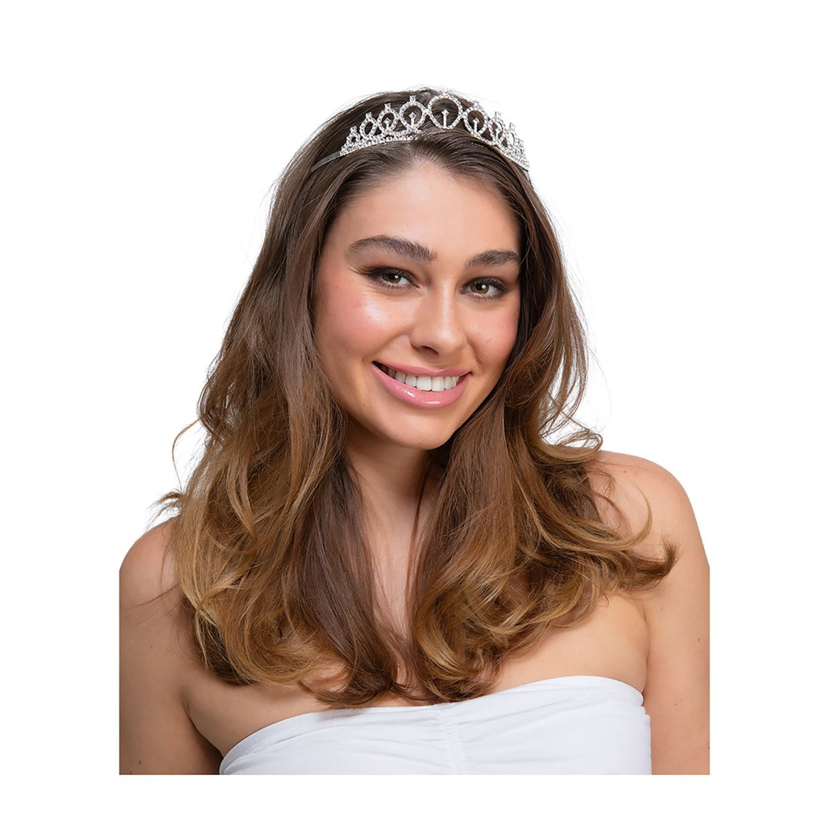Wicked Costumes Ltd - Silver Diamante Tiara - Adult - Fancy Dress Central