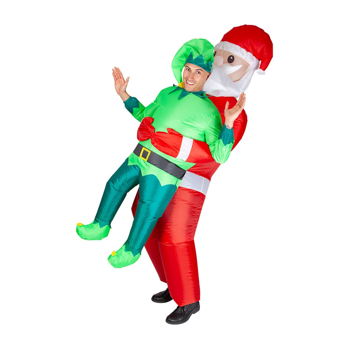 Wicked Costumes - Inflatable Carry Me Santa & Elf Costume - Adult - Fancy Dress Central