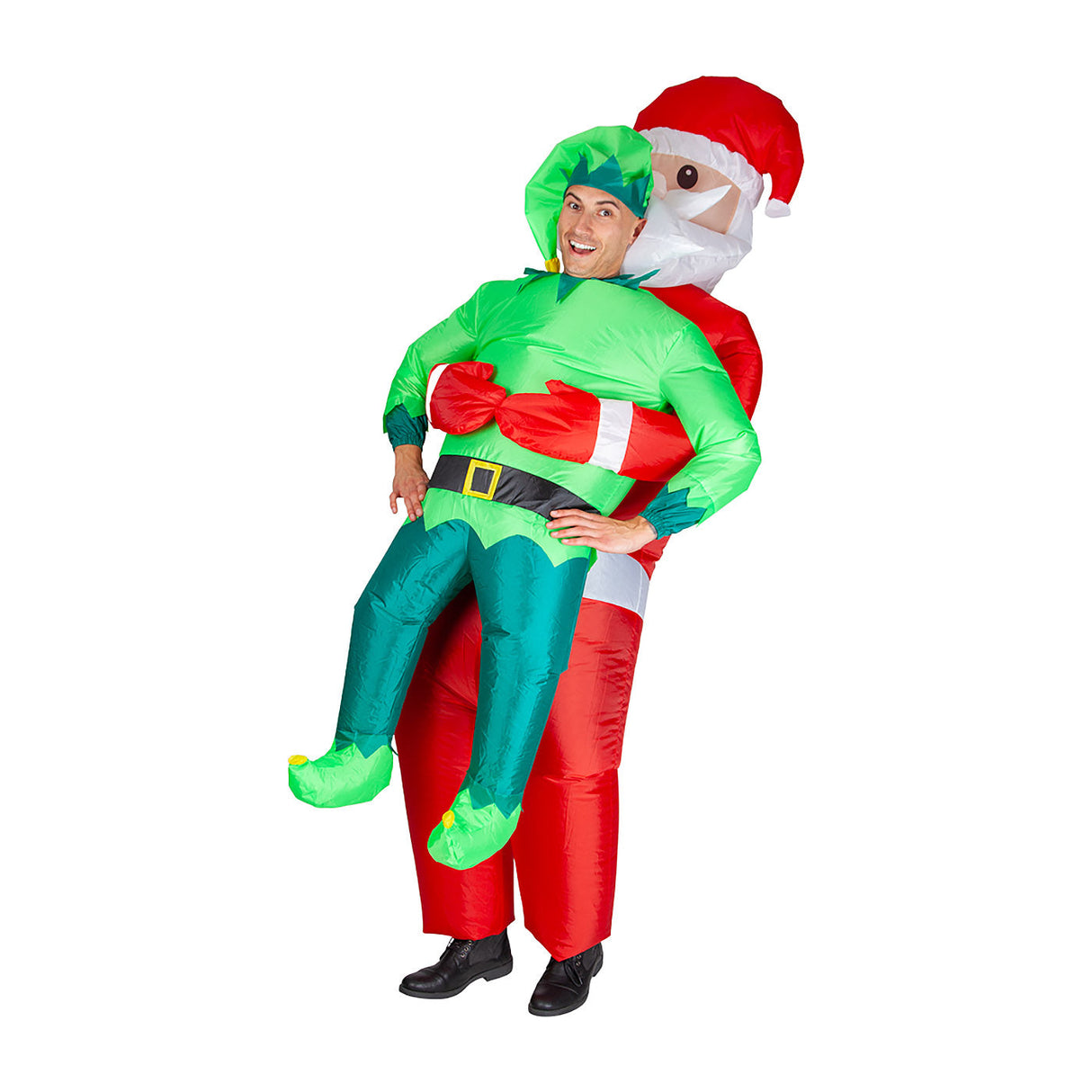 Inflatable Carry Me Santa & Elf Costume - Adult