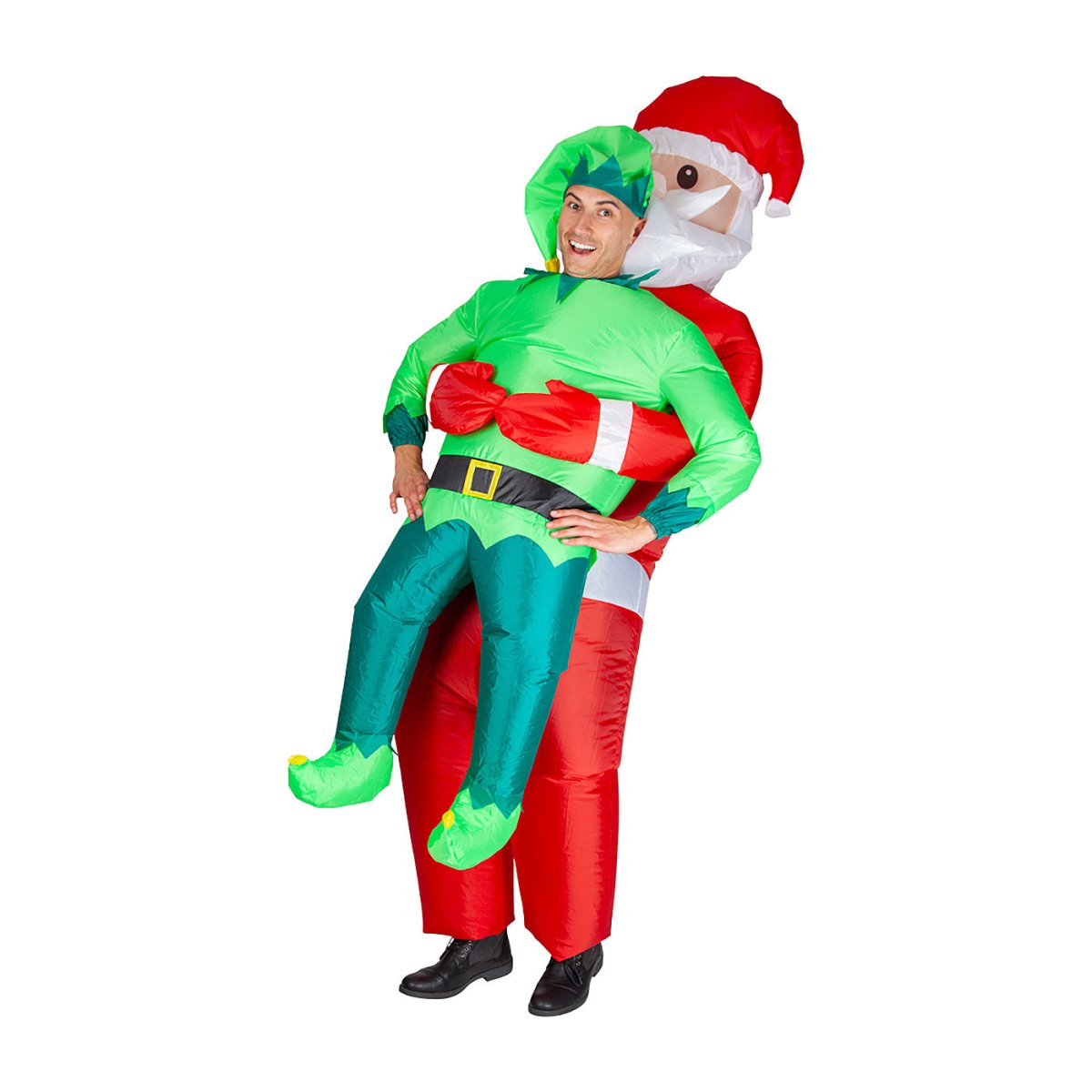 Wicked Costumes - Inflatable Carry Me Santa & Elf Costume - Adult - Fancy Dress Central