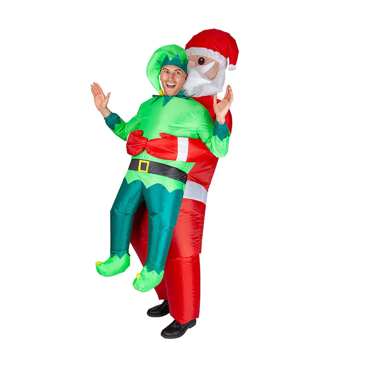 Wicked Costumes - Inflatable Carry Me Santa & Elf Costume - Adult - Fancy Dress Central