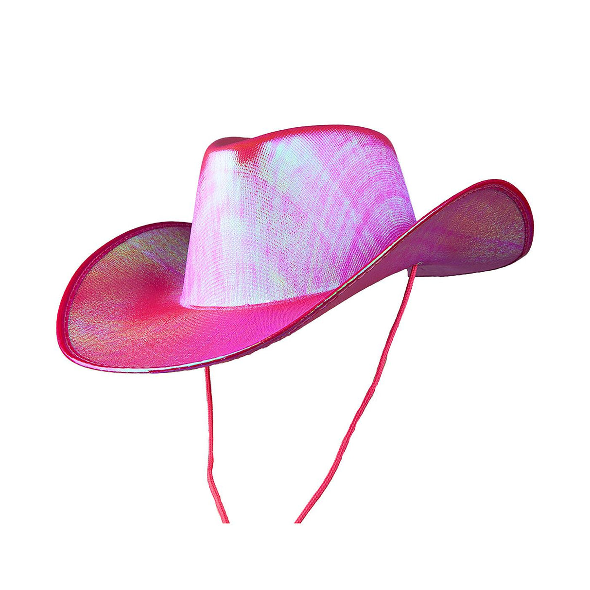 Iridescent Texan Cowboy Hat (Hot Pink) - Adult